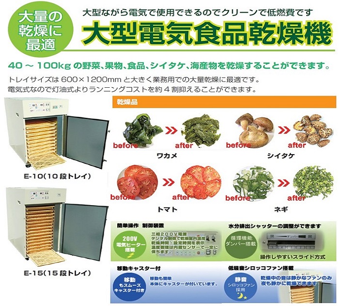 96195円 記念日 食品乾燥機 大紀産業 E-3H 野菜乾燥機 フードドライヤー 温風乾燥機